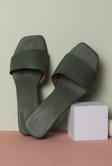 Sage Green Cruelty Free Leather Heels